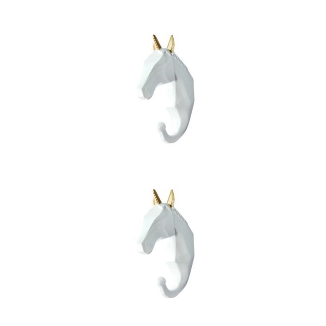 Wweixi Coat Hooks Easy To Install And Wide Application For Added In Daily Life White gold (horse) 2Set