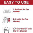 thumbnail image 2 of 4 Pcs Couverture d'Urgence contre l'Incendie, Couverture contre l'Incendie, Couverture de Suppression des Incendies pour Cuisine, Gril, Foyer (39.4 Pouces x 39.4 Pouces), 2 of 7
