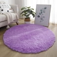 thumbnail image 1 of Round Faux Fur Area Rug (100cm) - Plush Bedroom Floor Mat, Accent Carpet for Yoga & Chair, 1 of 7