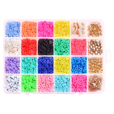 Clay Beads Kit DIY Decorative Educational Flat Beads Set Clay Spacer Beads Set