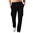 thumbnail image 2 of AherBiu Sweatpants For Men Fleece Lined Drawstring Elastic Waisted Straight Leg Pants With Pockets Casual Gym Workout Trousers, 2 of 7