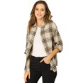 thumbnail image 1 of INSPIRE CHIC Women's Plaid Shirts Button Down Long Sleeve Pockets Oversized Tunics Blouse, 1 of 6