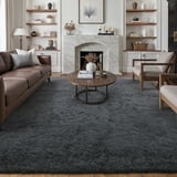 BERTHMEER 5'x8' Shag Area Rugs for Living Room,Fluffy Washable Rugs Plush Bedroom Modern Contemporary Soft Indoor Carpets Rugs, Gray