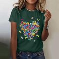 thumbnail image 2 of LUOGENLI T-shirts pour Femme pour Femmes T-Shirt Décontracté à Col Rond à Manches Courtes Haut Imprimé Élégant et Confortable T-shirts pour Femmes T-shirts Graphiques T-shirts de Pêche la Saint-Patrick Vert Foncé TG, 2 of 4