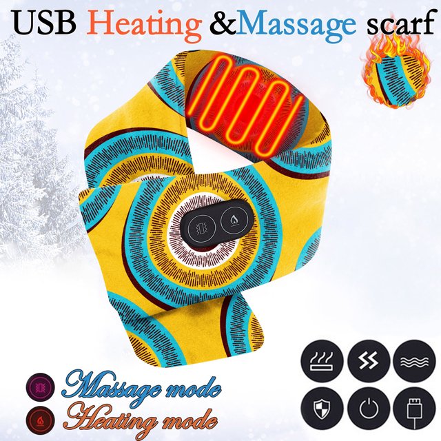 Foulard Réchauffante et Chaleureuse pour Femmes FashionablesSmart Mobile Power Recharge USB Cou et Épaules Protection contre le Froid Hivernal et Massage Chauffant Chaud Foulard pour Hommes et Femmes