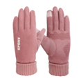 thumbnail image 3 of Suede Gloves Men's Winter Fleece Warm Riding Windproof Coldproof Anti-slip Couple Touch Screen Gloves for Women, 3 of 5