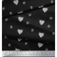 thumbnail image 2 of Soimoi Black Poly Georgette Fabric Heart & Dots Decor Fabric Printed Yard 52 Inch Wide, 2 of 5