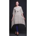 thumbnail image 4 of Bimba Kurti Asymétrique Bleu à Imprimé Géométrique Shibori pour Femmes, Robe d'Été Indienne Tunique XXX-Large, 4 of 6
