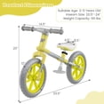 thumbnail image 3 of Honeyjoy Draisienne 12 Pouces Vélo pour Enfants à 2 Roues avec Siège Ajustable Vert, 3 of 10