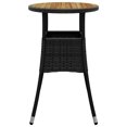 thumbnail image 2 of vidaXL Garden Table Ø60x75 cm Acacia Wood and Poly Rattan Black, 2 of 4