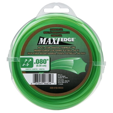 Fil de coupe-bordure universel Maxi Edge monofilament vert en forme en étoile 40 pi x 0,080 po de diamètre