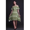 thumbnail image 4 of Bimba Green Tie-Dye Printed Womens Ruffle Front Cold Shoulder Swing Shift Dress - Medium, 4 of 6