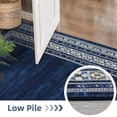 thumbnail image 3 of Large Area Rug 9x12ft – Washable Soft Non-Slip Low Pile Carpet with Distressed Geometric Border Design, Blue Tones – Stain-Resistant Rug for Living Room, Bedroom and Dining Room, 3 of 7