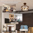 thumbnail image 4 of Costway Semi Flush Mount Ceiling Light 3-Light Industrial Bubble Glass Pendant Lamp, 4 of 10