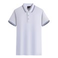 thumbnail image 1 of MAWCLOS Polo T-Shirt Garçon Coupe Ajustée Hauts Homme Manches Courtes Décontracté Bureau Haut Blanc 2TG, 1 of 2