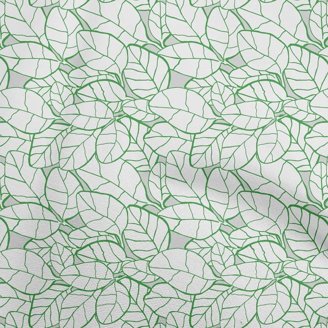 oneOone Popeline de Coton Verte Tissu Feuille Abstraite Tissu pour Robe Tissu Imprimé Tissu au Mètre 56 Pouces de Large