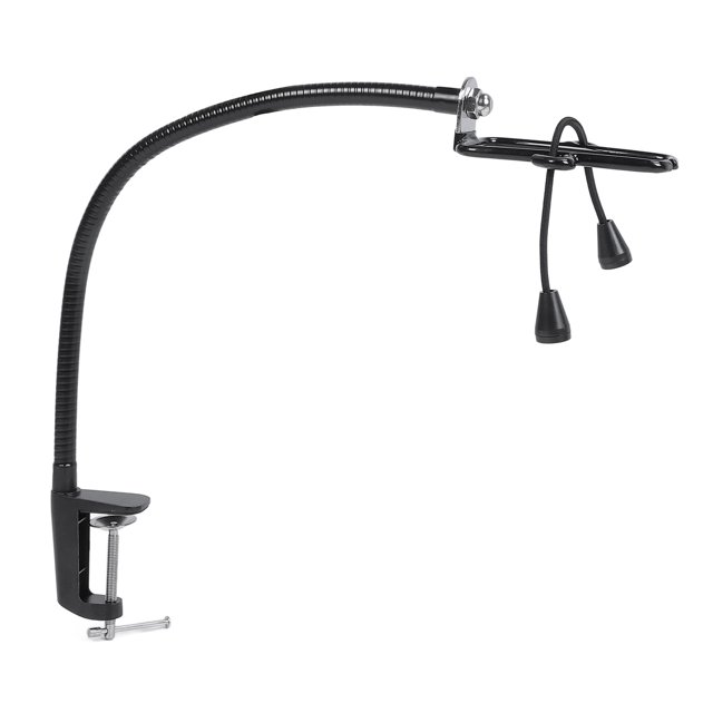 Dog Blow Dryer Holder, Clip on Desk 360 Degree Rotation Pet Grooming Table Stand 23.6in with Strap for Tabletop
