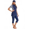 thumbnail image 1 of KXCFCYS Maillot de Bain Modeste à Manches Courtes Burkini Islamique Hijab pour Femmes, 1 of 7