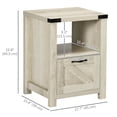 thumbnail image 3 of HOMCOM Table d'Appoint Style Ferme avec Tiroir de Rangement, Étagère Ouverte, 3 of 10