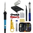thumbnail image 1 of Amdohai 15 PCS Soldering Kit with Storage Bag 60W Handheld Soldering Adjustable Temperature Fast Heating Ceramic Core Electric Soldering Iron Welding Tool for Home DIY, 1 of 7