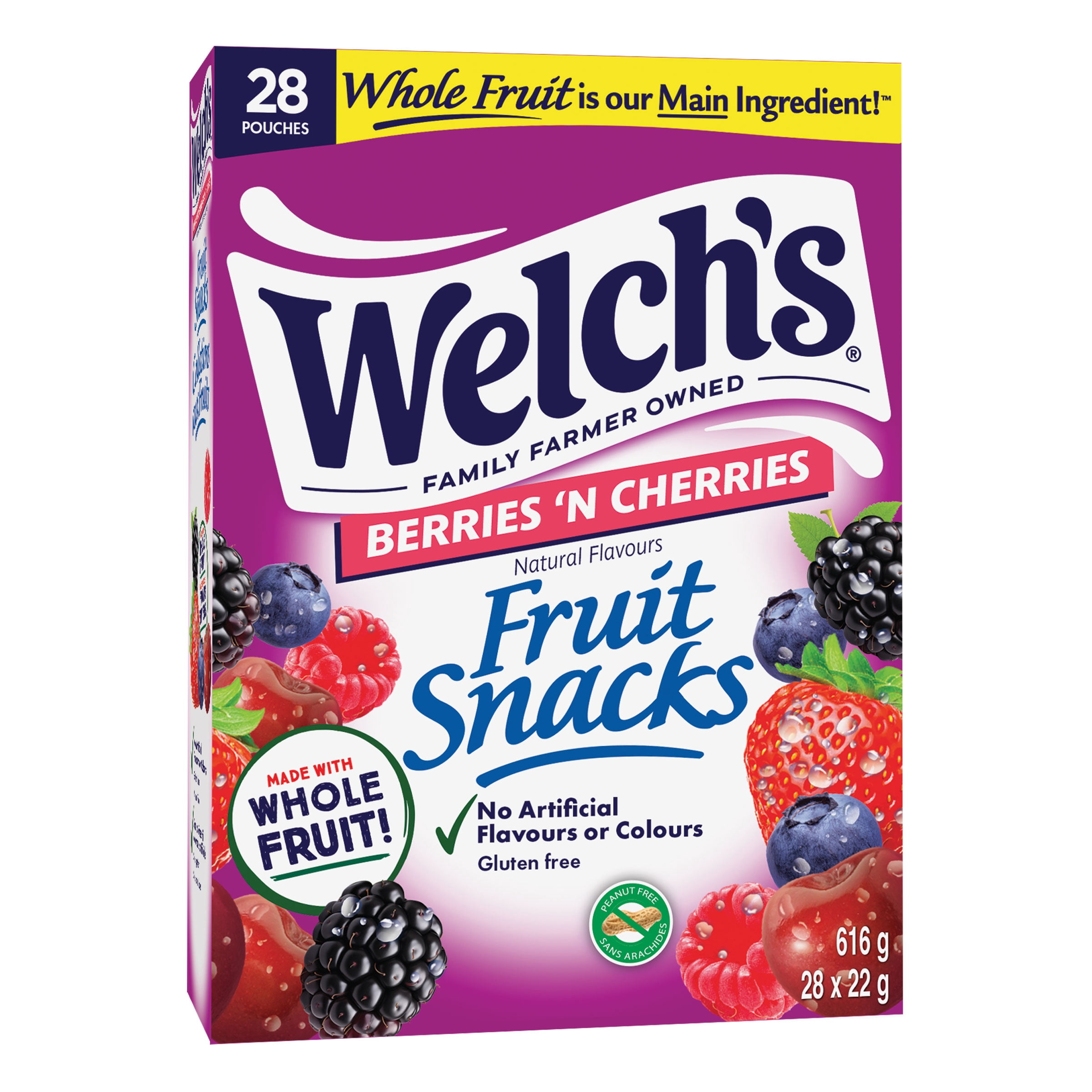 Welch's Fruit Snacks, Berries N Cherries, Snack Box, Gluten Free Box of 28 Pouches