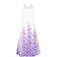 thumbnail image 5 of Robe Maxi à Imprimé Floral pour Femmes Sans Manches, Robes d'Été Décontractées, Col en V, Bretelles Spaghetti, Longue Robe Soleil, 5 of 5