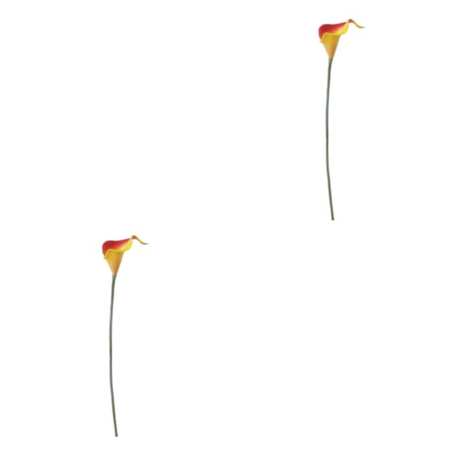 kurtrusly Wedding Decor With Simulated Calla - Choose Variety Of Colors And Styles With High 3D And Simulation Durable PU reddish yellow 2PCS