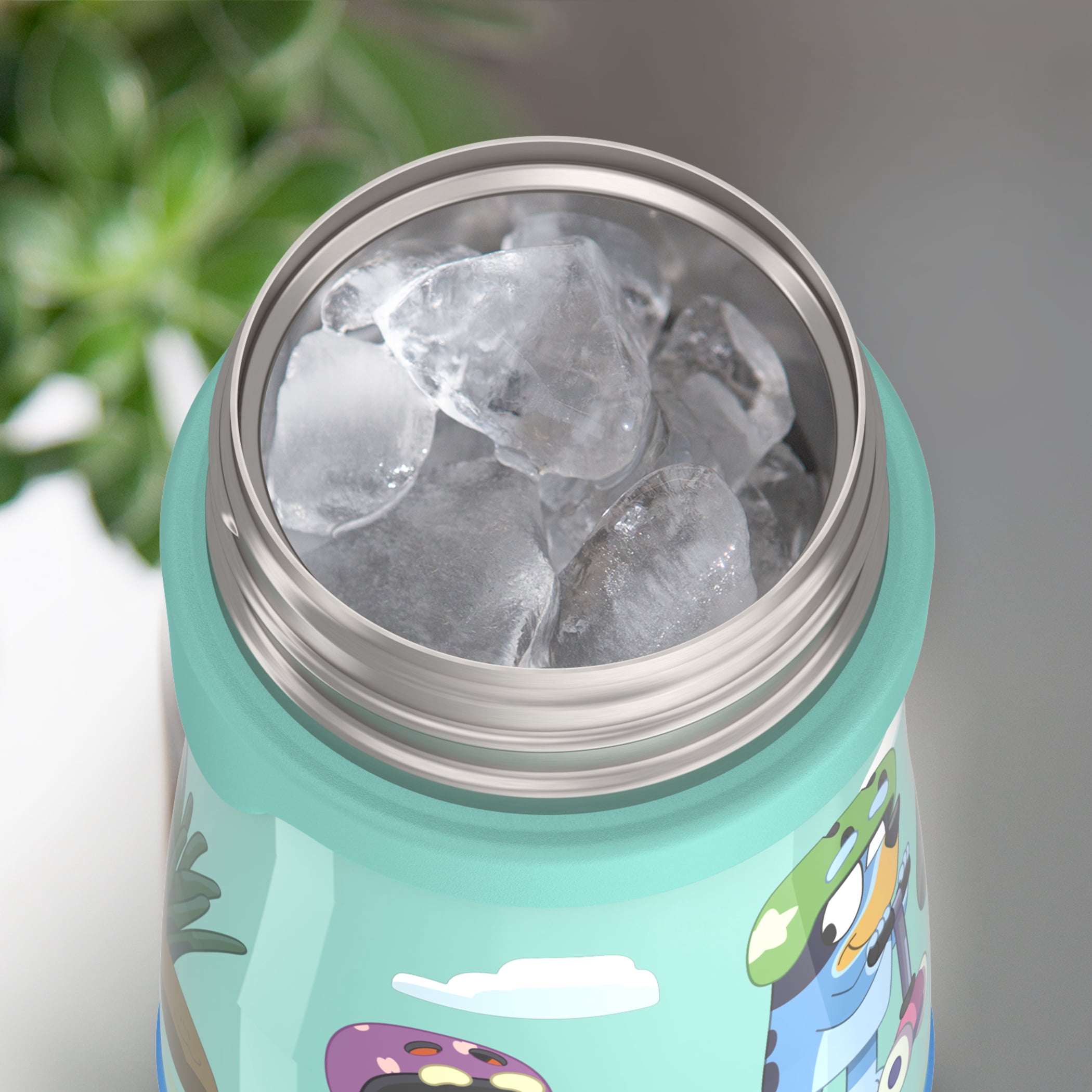 Bouteille à paille Thermos pour enfants en acier inoxydable à isolation sous vide, 10 ozoz, Bluey