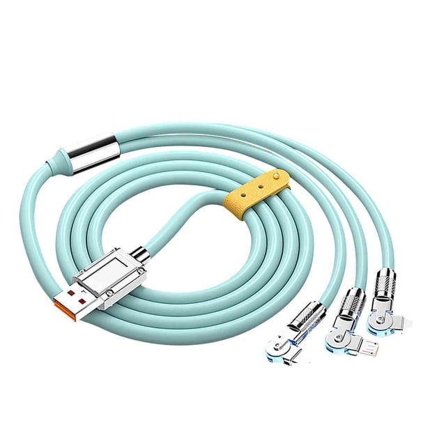 EGNMCR 100W Soft Rubber Machine Customer Rotation One To Three Data Cable Suitable For 6A Fast Charging Three In One Data cable