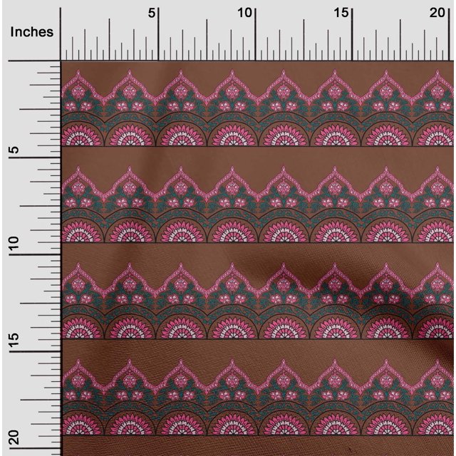 oneOone Tissu Polyester Lycra Feuilles & Floral Imprimé au Mètre 56 Pouces de Large