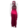 thumbnail image 4 of Mceream Womens Maxi Dress formal Plus Size Sleeveless Halter Ruched Side Slit Backless Elegant Long Dress for Party Wedding Cocktail Wine XS, 4 of 9