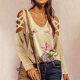 thumbnail image 1 of Haut Blouse Chemise Sans Bretelles à Manches Longues Croisées à Col Rond pour Femme avec Imprimé, 1 of 5
