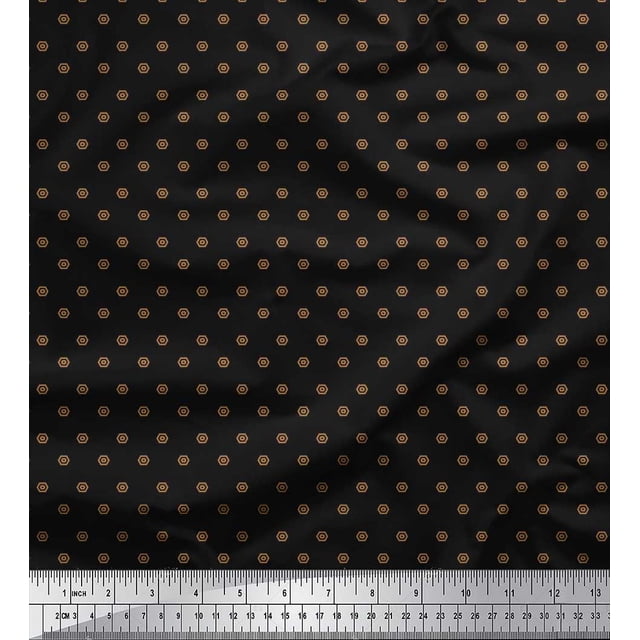 Soimoi Rayon Fabric Hexagon Shirting Print Fabric by Yard 42 Inch Wide