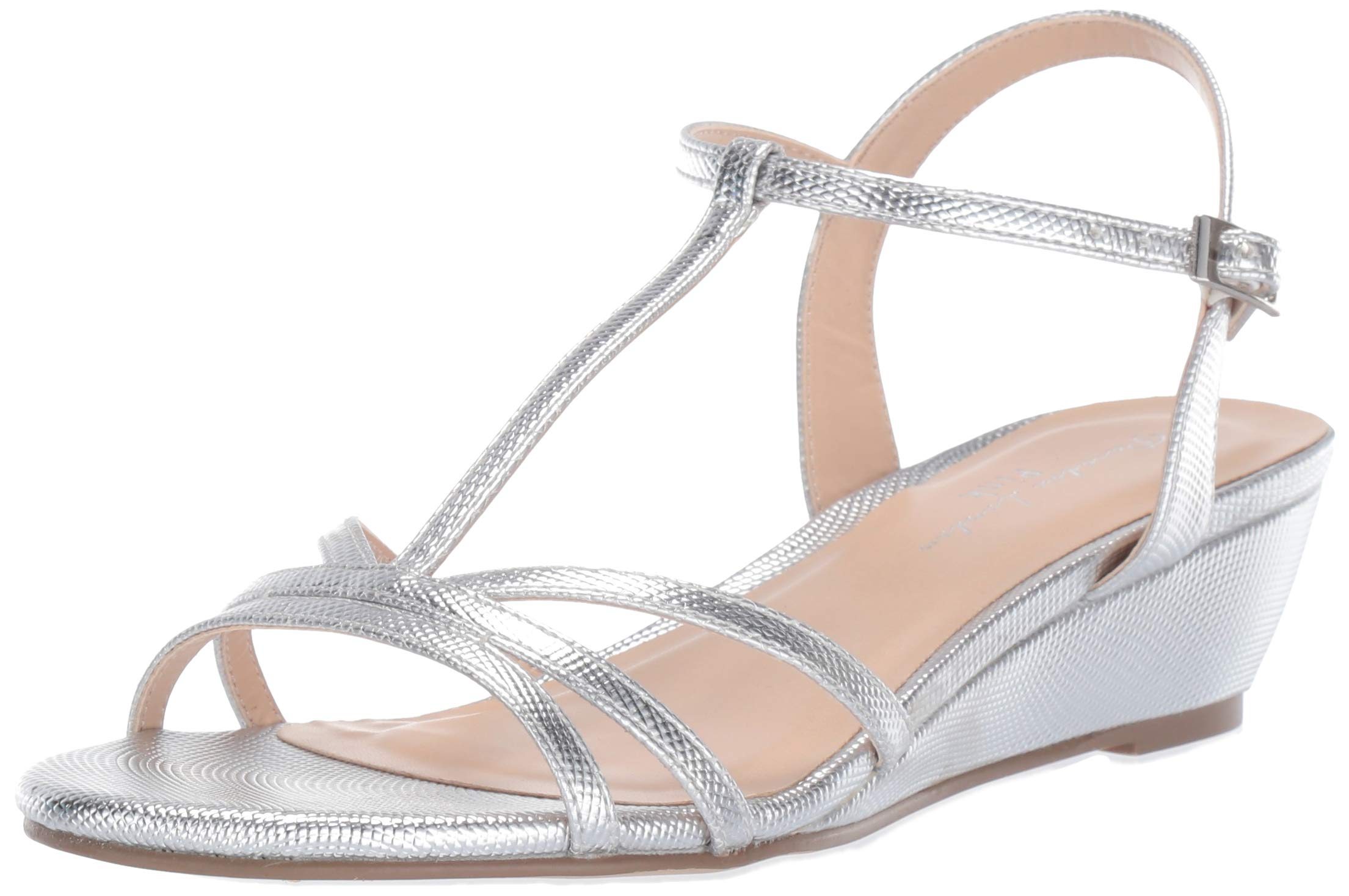 Paradox London Sandale Compensée Tessa Rose pour Femme, Argent, 8.5 Grand