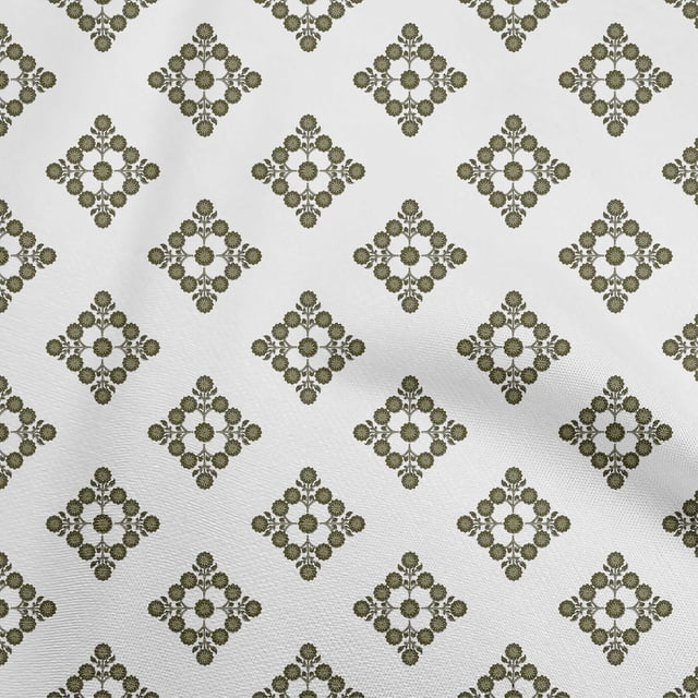 oneOone Rayon Dark Olive Green Fabric Block Fabric For Sewing Printed Craft Fabric By The Yard 56 Inch Wide