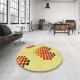thumbnail image 4 of Ahgly Company Tapis d'Intérieur Ronds Transitionnels Orange Lavables à la Machine, 5 Pieds Rond, 4 of 7