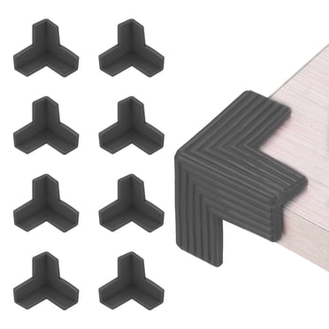 Uxcell Protecteurs d'Angle 8 Pcs Protecteurs d'Angle de Table Garde d'Angle de Meuble et Pare-Chocs de Bords (en Forme 3D, Noir)