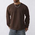 thumbnail image 3 of LOVZFMLL Jackets for Men's Casual Sports Long Sleeve Solid Color Crewneck Sweater Sweater Base, 3 of 6