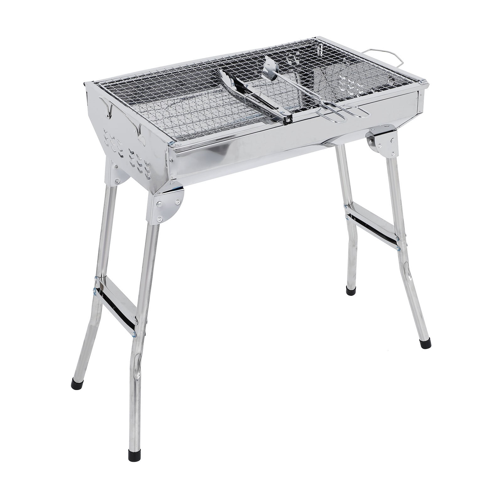 Iodue Barbecue Grill Grill Barbecue Portable BBQ Stainless Steel Folding BBQ Kabab Grill Camping Grill Tabletop Grill Hibachi Grill For Shish Kabob Portable Small Grill