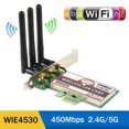 thumbnail image 2 of Dual Band  Card Dual Band 5Ghz/2.4Ghz Pci-E 450M Wireless Wifi  Adapter Card For PC, 2 of 5