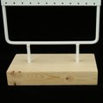 thumbnail image 1 of 36 Holes Metal Jewelry Storage Rack Display Stand Earrings Necklace Organizer with Wood Base Tidy and Orderly, 1 of 8