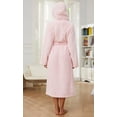 thumbnail image 4 of HEARTNICE Womens Hooded Fleece Robe, Long Fluffy Thick Warm Plush Bathrobe,(Light Pink,L-XL), 4 of 5