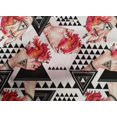 thumbnail image 4 of oneOone Tissu Cambric Coton Rouge Triangle Géométrique Matériel de Couture Imprimé Tissu au Mètre 42 Pouces de Large, 4 of 4