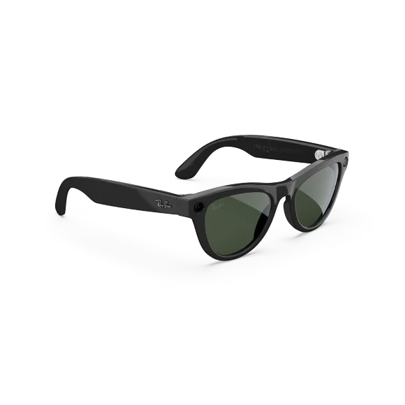 Ray-Ban Meta Skyler (Gen 2) Smart Glasses with AI, Photo, Video, Audio & Messaging - Shiny Black/ Clear to Graphite Green Transitions – Size – Standard, Fit – High Bridge – Open Box