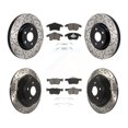 thumbnail image 1 of Transit Auto Front Rear Coated Drilled Slotted Disc Brake Rotors and Ceramic Pads Kit for Car 2017-2020 Lincoln MKZ 2.0L KDC-101214, 1 of 11