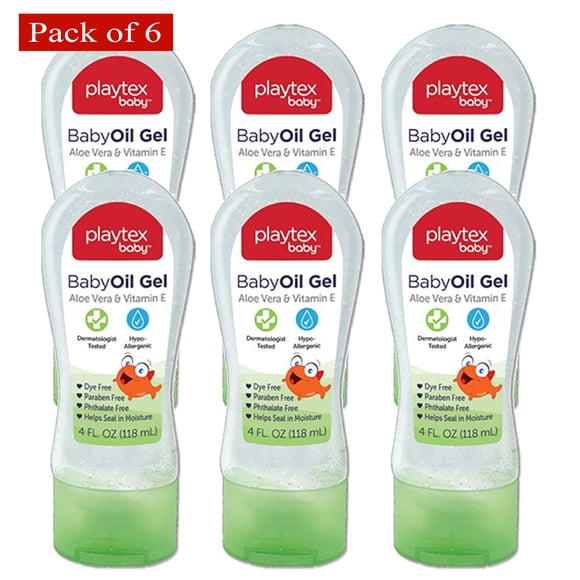 Playtex Baby Gel d'Huile Aloe Vera et Vitamine E, 4 Fl Oz (118 ml) (Lot de 6)
