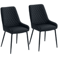 thumbnail image 1 of HOMCOM Dining Chairs Set of 2, PU Leather Kitchen Chairs with Metal Legs, 1 of 10