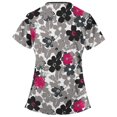 thumbnail image 2 of RKSTN Women Short Sleeve V-neck Tops Working Uniform Blouse, 2 of 3