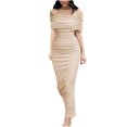 thumbnail image 1 of QIPOPIQ Robes de Cocktail pour Femmes, Manches Courtes, Tendance Sexy, Dos Nu, Robe d'Été pour Club et Sortie Nocturne, Robe Longue de Soirée 2023 Offres, 1 of 6