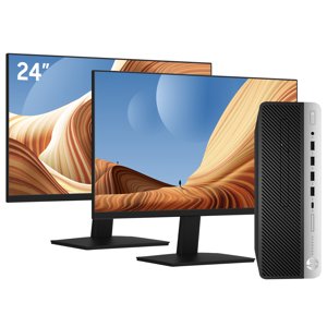 HP G4 SFF Bureau PC - Nouvelle dualité 24-inch FHD Moniteur, cœur Intel I7 CPU Jusqu'à 4,60 GHz,16GB RAM, 256GB SSD + 500GB HDD, Windows 11 Pro, Clavier et souris filaires - Rénovés
